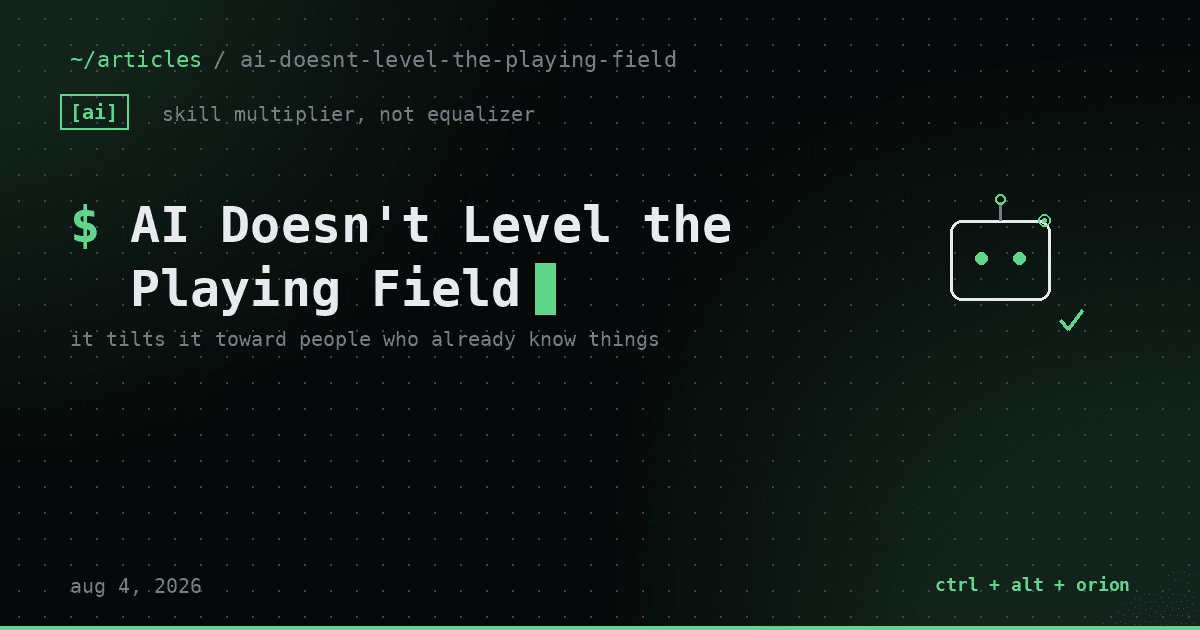AI Doesn't Level the Playing Field — It Tilts It Toward People Who Already Know Things — ai