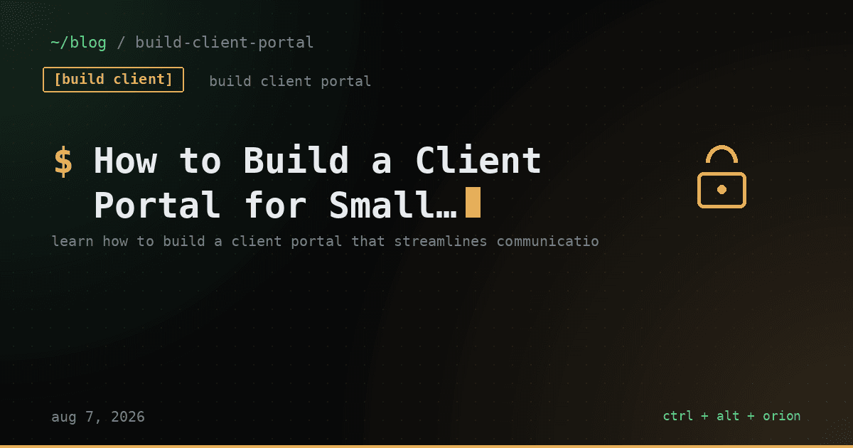 How to Build a Client Portal for Small Business — custom client portal design