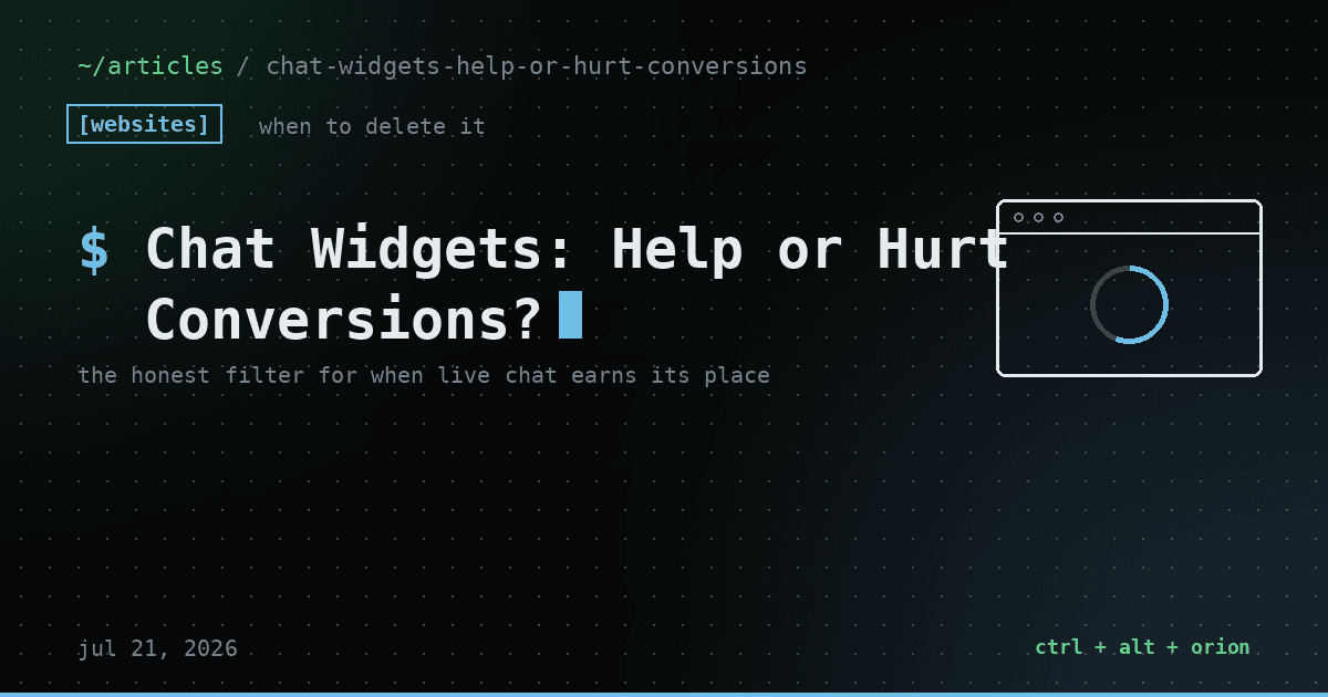 Chat Widgets: When They Help and When They Kill Conversions — websites