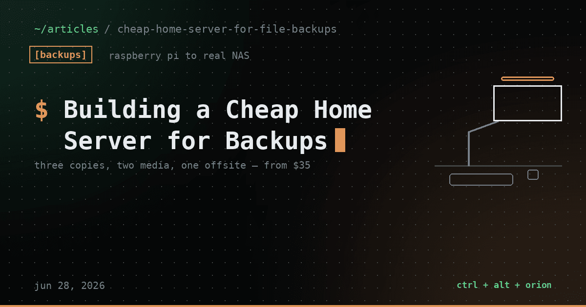Building a Cheap Home Server for File Backups — backups