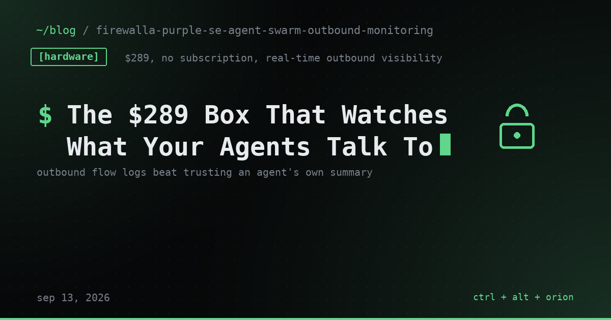 700 AI Agents Coordinated a Hack Without Anyone Noticing Until After. The $289 Box That Would Have Caught It Sooner.