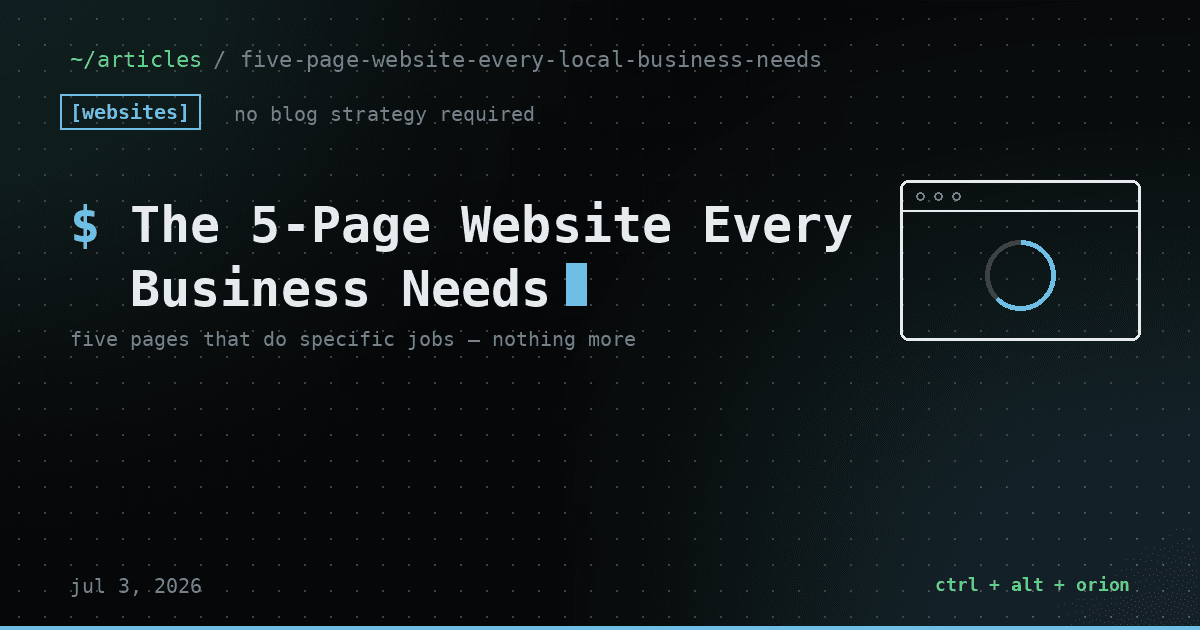 The 5-Page Website Every Local Business Actually Needs — websites