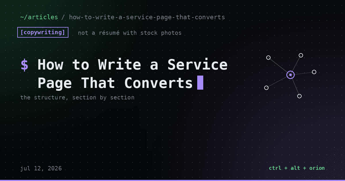 How to Write a Service Page That Actually Converts — copywriting