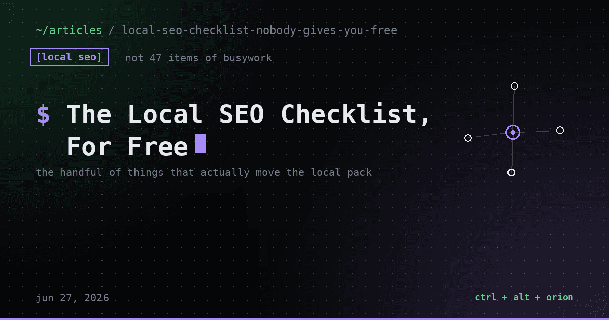 The Local SEO Checklist Nobody Gives You for Free — local seo