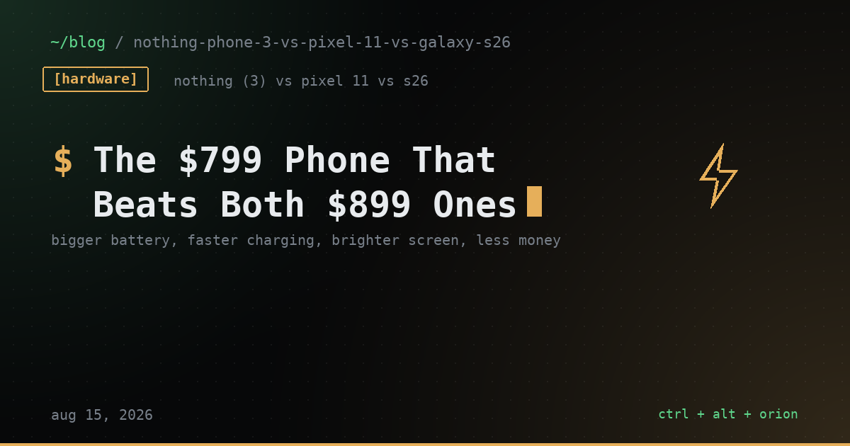 Nothing Phone (3) Review: The $799 Phone That Beats Both $899 Flagships for Small Business — hardware