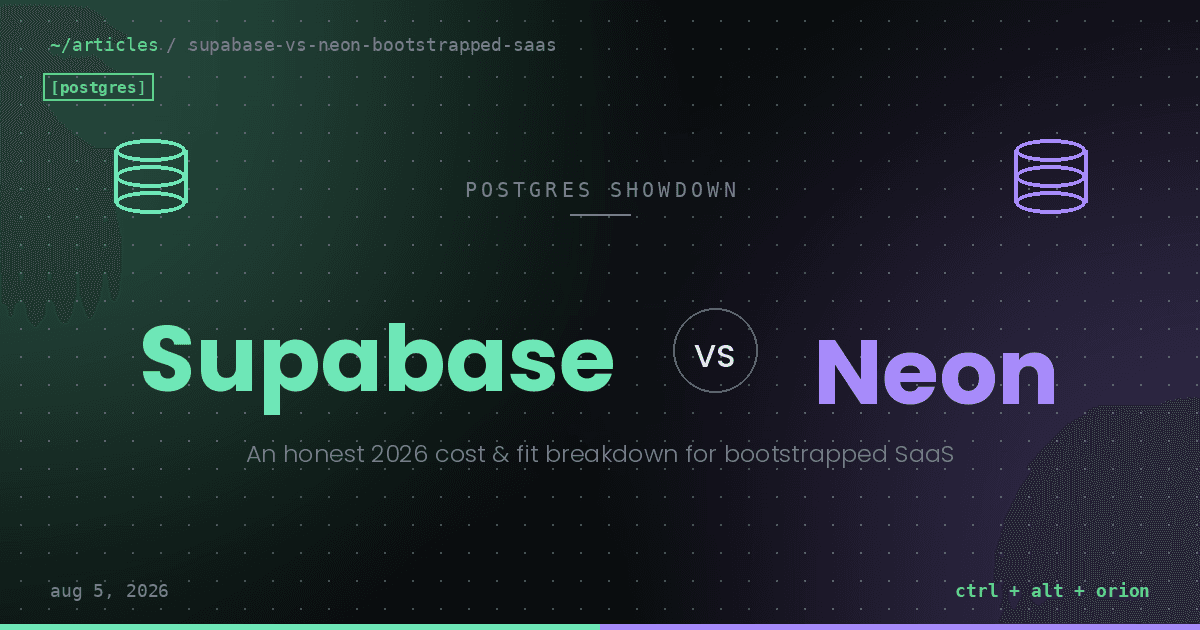 Supabase vs Neon for a Bootstrapped SaaS: An Honest 2026 Cost & Fit Breakdown — postgres